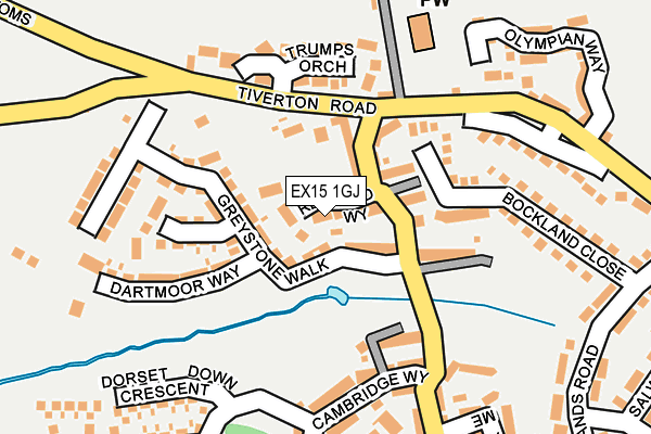 EX15 1GJ map - OS OpenMap – Local (Ordnance Survey)