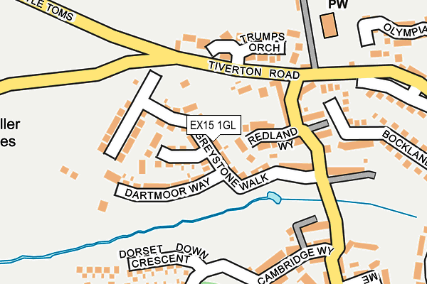 EX15 1GL map - OS OpenMap – Local (Ordnance Survey)