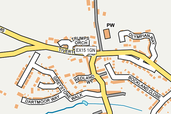 EX15 1GN map - OS OpenMap – Local (Ordnance Survey)