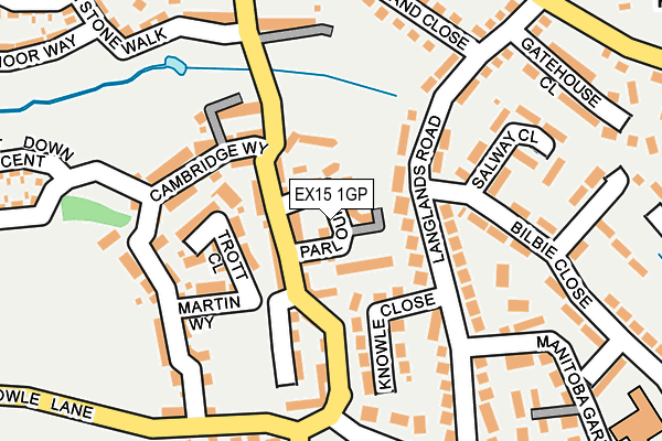 EX15 1GP map - OS OpenMap – Local (Ordnance Survey)