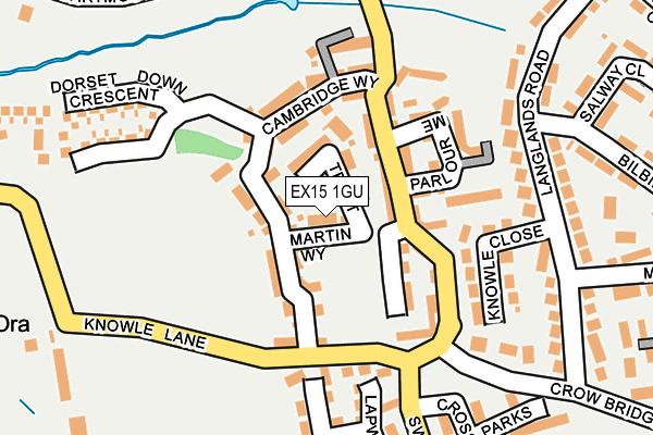 EX15 1GU map - OS OpenMap – Local (Ordnance Survey)