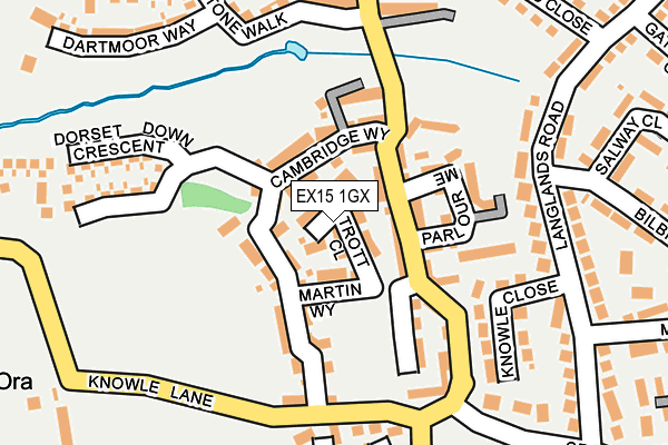 EX15 1GX map - OS OpenMap – Local (Ordnance Survey)