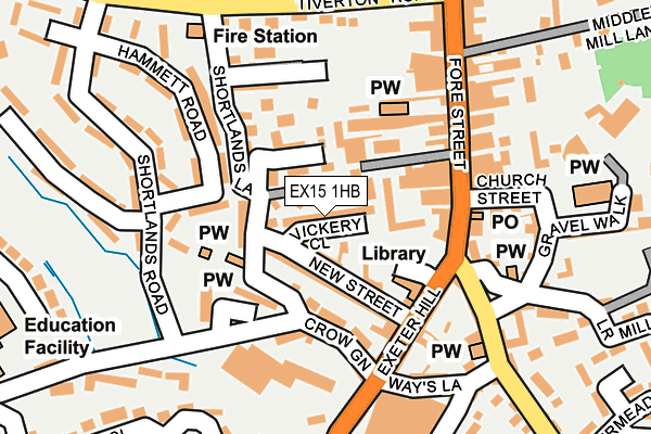 EX15 1HB map - OS OpenMap – Local (Ordnance Survey)