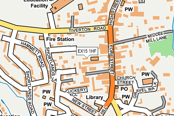 EX15 1HF map - OS OpenMap – Local (Ordnance Survey)