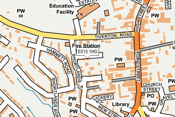 EX15 1HG map - OS OpenMap – Local (Ordnance Survey)