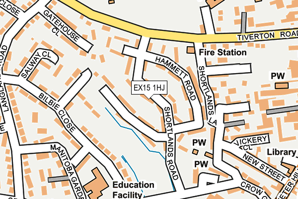 EX15 1HJ map - OS OpenMap – Local (Ordnance Survey)