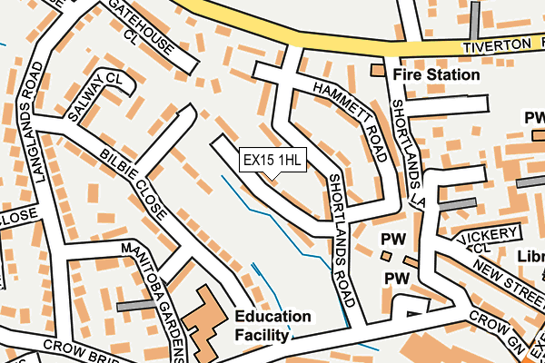 EX15 1HL map - OS OpenMap – Local (Ordnance Survey)