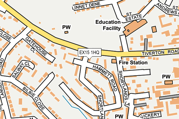 EX15 1HQ map - OS OpenMap – Local (Ordnance Survey)