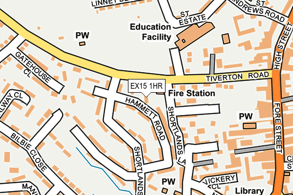 EX15 1HR map - OS OpenMap – Local (Ordnance Survey)