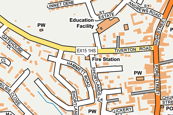 EX15 1HS map - OS OpenMap – Local (Ordnance Survey)
