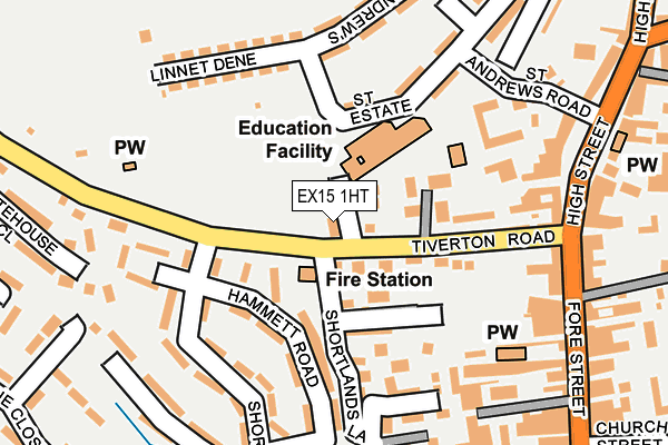 EX15 1HT map - OS OpenMap – Local (Ordnance Survey)