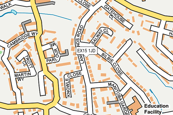 EX15 1JD map - OS OpenMap – Local (Ordnance Survey)