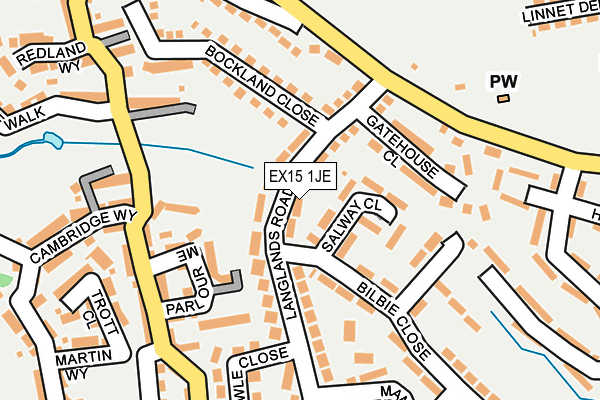 EX15 1JE map - OS OpenMap – Local (Ordnance Survey)