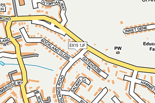 EX15 1JF map - OS OpenMap – Local (Ordnance Survey)