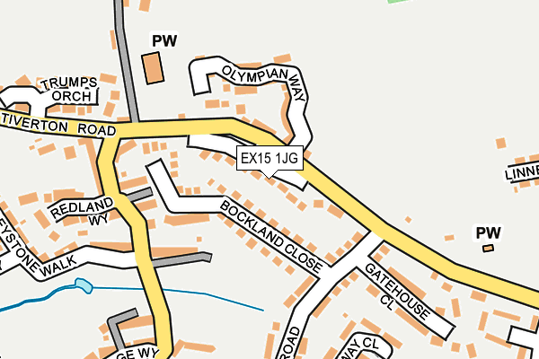 EX15 1JG map - OS OpenMap – Local (Ordnance Survey)