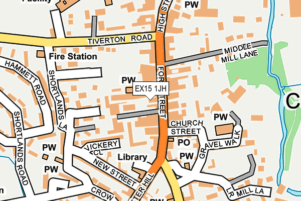 EX15 1JH map - OS OpenMap – Local (Ordnance Survey)