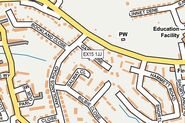 EX15 1JJ map - OS OpenMap – Local (Ordnance Survey)