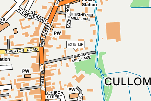 EX15 1JP map - OS OpenMap – Local (Ordnance Survey)