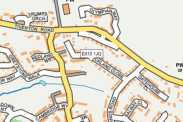 EX15 1JQ map - OS OpenMap – Local (Ordnance Survey)