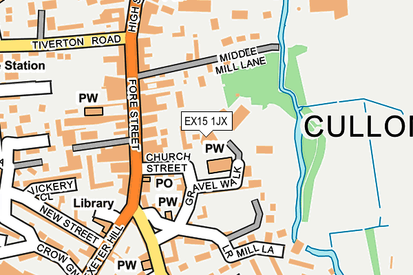 EX15 1JX map - OS OpenMap – Local (Ordnance Survey)