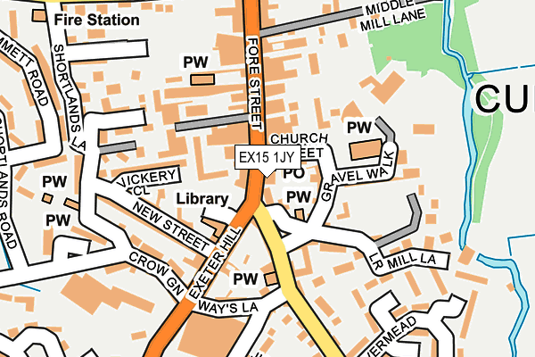 EX15 1JY map - OS OpenMap – Local (Ordnance Survey)