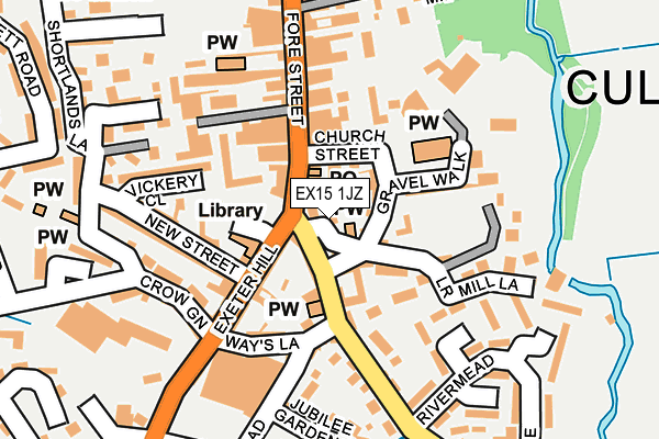 EX15 1JZ map - OS OpenMap – Local (Ordnance Survey)