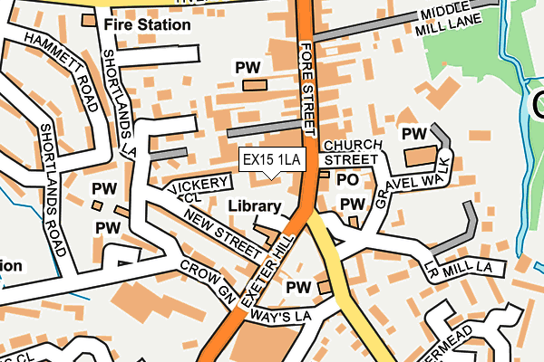 EX15 1LA map - OS OpenMap – Local (Ordnance Survey)