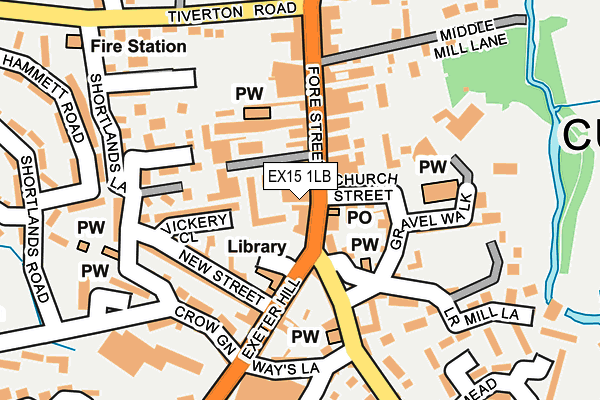 EX15 1LB map - OS OpenMap – Local (Ordnance Survey)