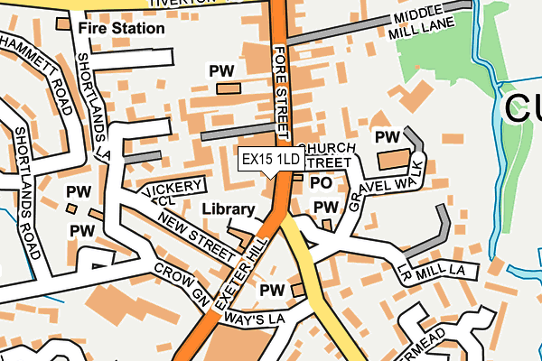 EX15 1LD map - OS OpenMap – Local (Ordnance Survey)