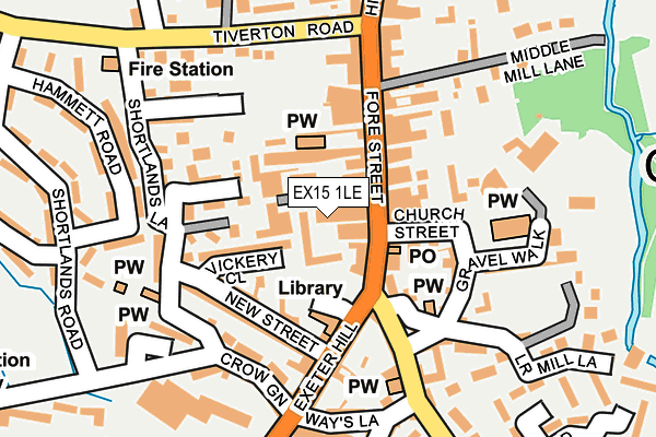 EX15 1LE map - OS OpenMap – Local (Ordnance Survey)