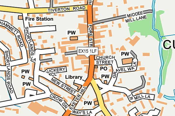 EX15 1LF map - OS OpenMap – Local (Ordnance Survey)