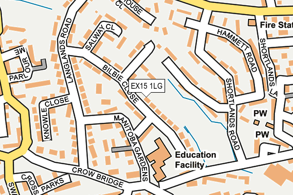 EX15 1LG map - OS OpenMap – Local (Ordnance Survey)