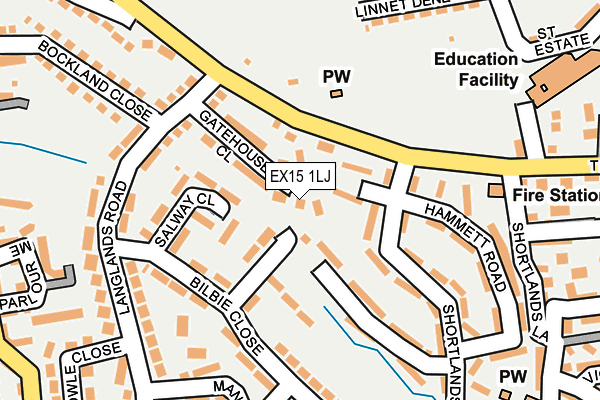 EX15 1LJ map - OS OpenMap – Local (Ordnance Survey)