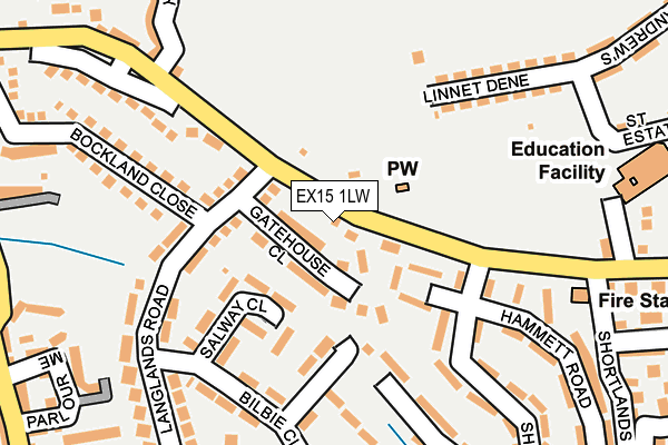 EX15 1LW map - OS OpenMap – Local (Ordnance Survey)