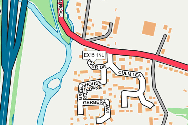 EX15 1NL map - OS OpenMap – Local (Ordnance Survey)