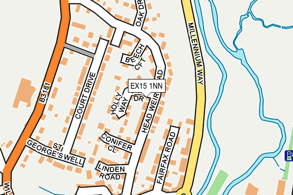EX15 1NN map - OS OpenMap – Local (Ordnance Survey)