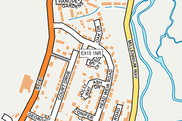 EX15 1NR map - OS OpenMap – Local (Ordnance Survey)