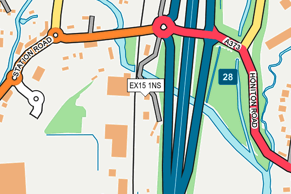 EX15 1NS map - OS OpenMap – Local (Ordnance Survey)