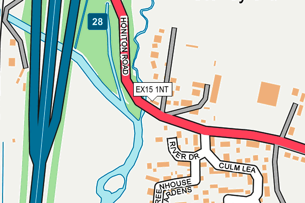 EX15 1NT map - OS OpenMap – Local (Ordnance Survey)