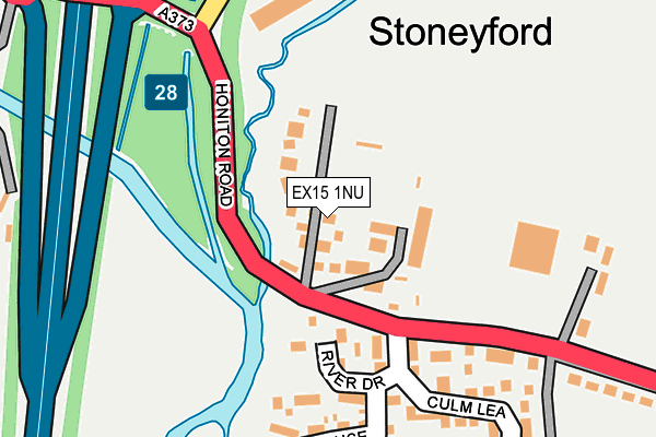 EX15 1NU map - OS OpenMap – Local (Ordnance Survey)