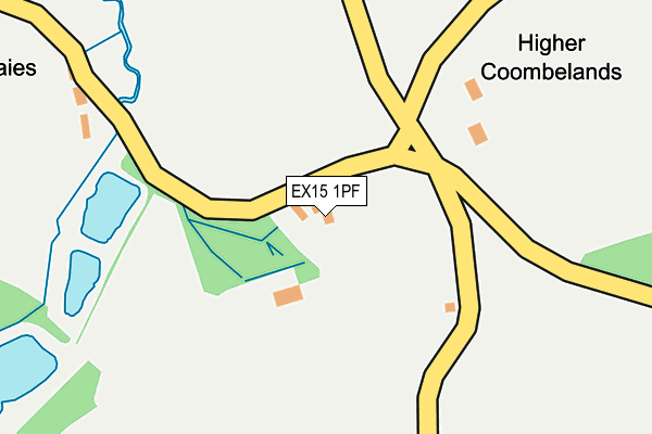 EX15 1PF map - OS OpenMap – Local (Ordnance Survey)