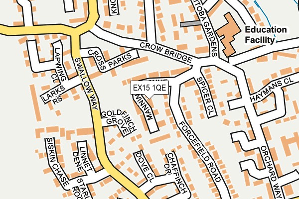 EX15 1QE map - OS OpenMap – Local (Ordnance Survey)