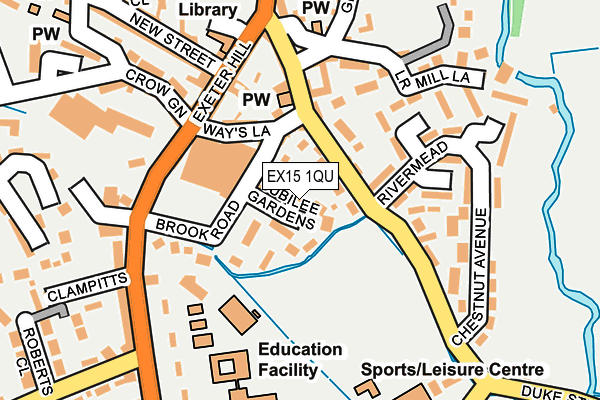 EX15 1QU map - OS OpenMap – Local (Ordnance Survey)