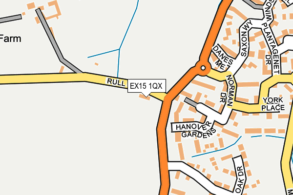 EX15 1QX map - OS OpenMap – Local (Ordnance Survey)