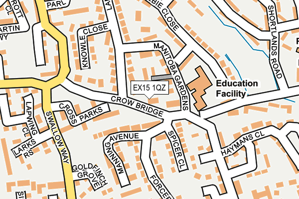 EX15 1QZ map - OS OpenMap – Local (Ordnance Survey)