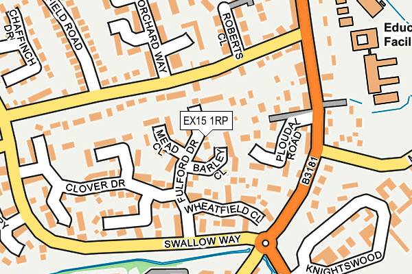 EX15 1RP map - OS OpenMap – Local (Ordnance Survey)