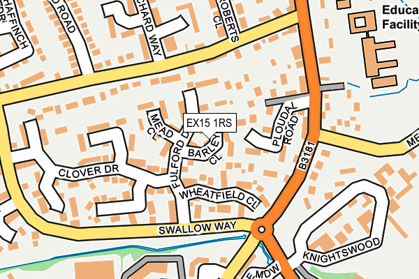 EX15 1RS map - OS OpenMap – Local (Ordnance Survey)