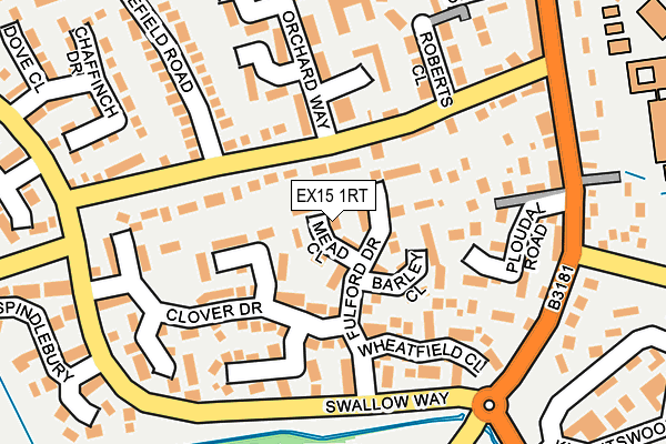 EX15 1RT map - OS OpenMap – Local (Ordnance Survey)