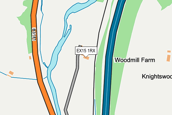 EX15 1RX map - OS OpenMap – Local (Ordnance Survey)