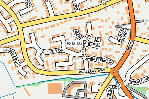 EX15 1SJ map - OS OpenMap – Local (Ordnance Survey)